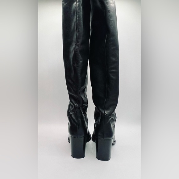 MASSIMO DUTTI Tall Black Leather Boots Size 36 - Picture 5 of 10
